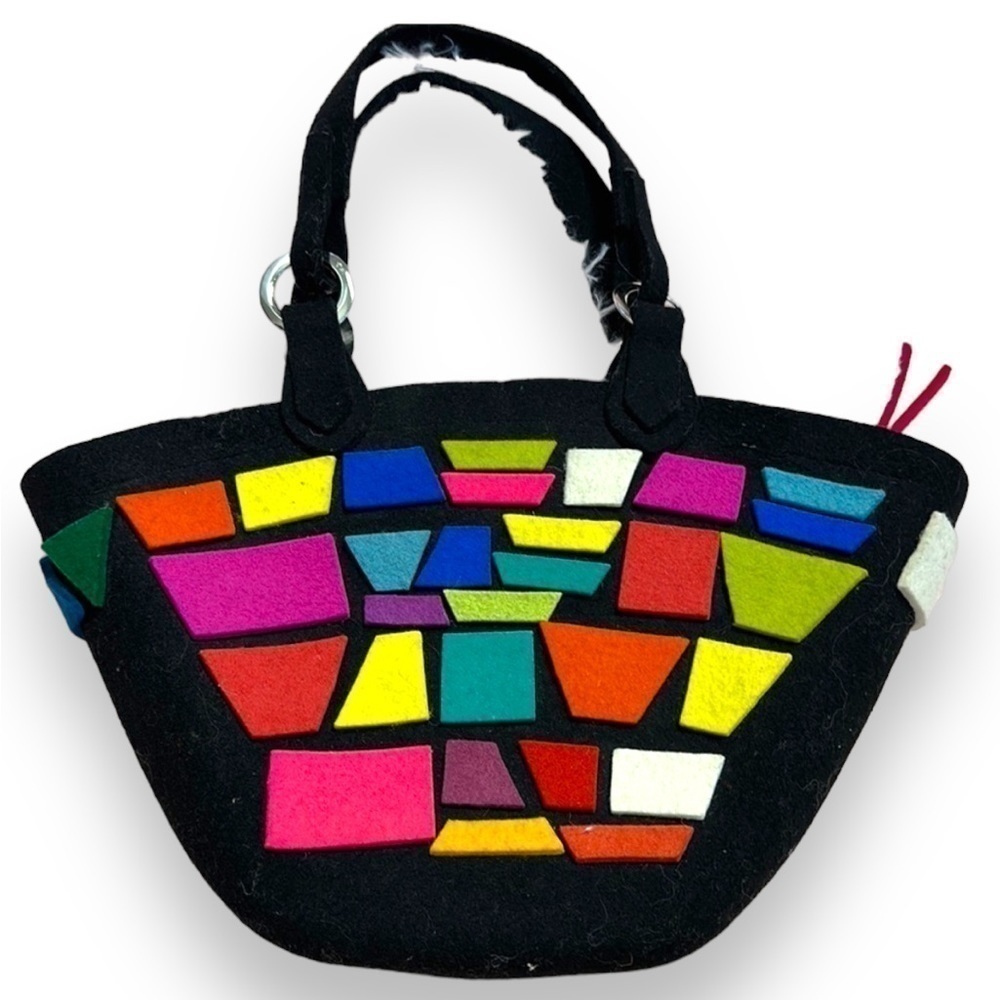 Colorful Felted Felt Mini Artisan Bag structured craftwork purse